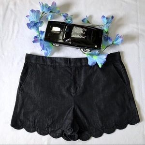 LOFT NWT Dark Wash Scallop Shorts Women 14/32